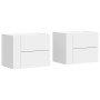 Wandnachttische, 2 Stück, weiß, 45x30x35 cm von , Nachttische - Ref: Foro24-848326, Preis: 76,04 €, Rabatt: %