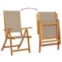 Folding garden chairs 4 pcs solid acacia wood textilene by , Garden chairs - Ref: Foro24-3279244, Price: 336,80 €, Discount: %