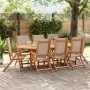 Folding garden chairs 8 pcs solid acacia wood textilene by , Garden chairs - Ref: Foro24-3279246, Price: 669,54 €, Discount: %