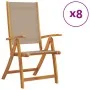 Folding garden chairs 8 pcs solid acacia wood textilene by , Garden chairs - Ref: Foro24-3279246, Price: 669,54 €, Discount: %