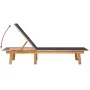 2 solid acacia wood and blue textilene sun loungers by , Loungers - Ref: Foro24-3279250, Price: 330,56 €, Discount: %
