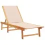 Tumbonas 2 uds con mesa madera maciza acacia y textileno crema de , Tumbonas - Ref: Foro24-3279252, Precio: 356,20 €, Descuen...