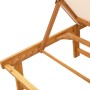2 sun loungers with solid acacia wood table and cream textilene by , Loungers - Ref: Foro24-3279252, Price: 348,46 €, Discoun...