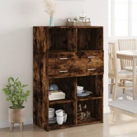 Smoked oak engineered wood sideboard 80x42.5x124 cm by , Sideboards - Ref: Foro24-3281389, Price: 142,05 €, Discount: %