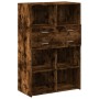 Aparador de madera de ingeniería roble ahumado 80x42,5x124 cm de , Aparadores - Ref: Foro24-3281389, Precio: 148,76 €, Descue...