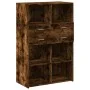 Smoked oak engineered wood sideboard 80x42.5x124 cm by , Sideboards - Ref: Foro24-3281389, Price: 142,05 €, Discount: %