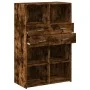 Smoked oak engineered wood sideboard 80x42.5x124 cm by , Sideboards - Ref: Foro24-3281389, Price: 142,05 €, Discount: %