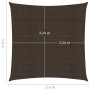Sail awning HDPE brown 160 g/m² 3.6x3.6 m by vidaXL, Umbrellas - Ref: Foro24-311770, Price: 43,25 €, Discount: %