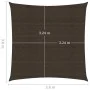 Toldo de vela HDPE marrón 160 g/m² 3,6x3,6 m de vidaXL, Sombrillas - Ref: Foro24-311770, Precio: 42,41 €, Descuento: %
