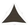 Brown HDPE sail awning 160 g/m² 3.6x3.6x3.6 m by vidaXL, Umbrellas - Ref: Foro24-311803, Price: 29,65 €, Discount: %