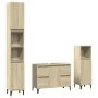 Set de muebles de baño 3 pzas madera contrachapada roble Sonoma de , Muebles de baño - Ref: Foro24-3307672, Precio: 202,05 €,...