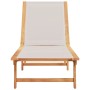 Massive Sonnenliege aus Akazienholz und grauem Textilene von , Liegen - Ref: Foro24-4008413, Preis: 144,37 €, Rabatt: %