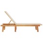 Solid acacia wood sun lounger with grey textilene by , Loungers - Ref: Foro24-4008413, Price: 144,47 €, Discount: %