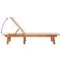 Solid acacia wood sun lounger with grey textilene by , Loungers - Ref: Foro24-4008413, Price: 144,47 €, Discount: %