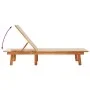 Solid acacia wood sun lounger with grey textilene by , Loungers - Ref: Foro24-4008413, Price: 171,31 €, Discount: %