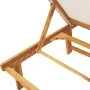 Solid acacia wood sun lounger with grey textilene by , Loungers - Ref: Foro24-4008413, Price: 171,31 €, Discount: %