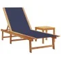 Sun lounger with solid acacia wood table and blue textilene by , Loungers - Ref: Foro24-4008418, Price: 194,48 €, Discount: %