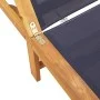 Sun lounger with solid acacia wood table and blue textilene by , Loungers - Ref: Foro24-4008418, Price: 194,48 €, Discount: %