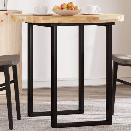 Solid acacia wood round table top Ø80x4 cm by , Table tops - Ref: Foro24-4008692, Price: 120,89 €, Discount: %
