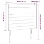 Cabecero con LED de tela gris claro 83x16x118/128 cm