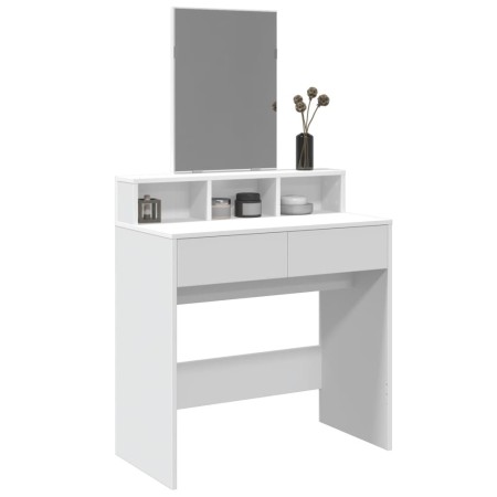 Frisiertisch mit weißem Spiegel 80x41x144,5 cm von , Schlafzimmerkommoden - Ref: Foro24-848171, Preis: 96,96 €, Rabatt: %