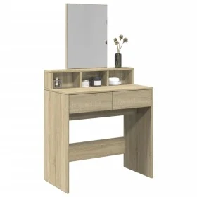 Frisiertisch mit Spiegel in Eiche Sonoma Farbe 130x50x132,5 cm. von , Schlafzimmerkommoden - Ref: Foro24-848173, Preis: 100,8...