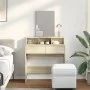 Tocador con espejo color roble Sonoma 130x50x132,5 cm de , Tocadores para dormitorios - Ref: Foro24-848173, Precio: 100,87 €,...