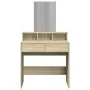 Tocador con espejo color roble Sonoma 130x50x132,5 cm de , Tocadores para dormitorios - Ref: Foro24-848173, Precio: 100,87 €,...