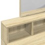 Tocador con espejo color roble Sonoma 130x50x132,5 cm de , Tocadores para dormitorios - Ref: Foro24-848173, Precio: 106,55 €,...