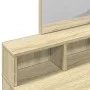 Tocador con espejo color roble Sonoma 130x50x132,5 cm de , Tocadores para dormitorios - Ref: Foro24-848173, Precio: 100,87 €,...