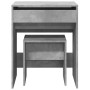 Tocador con taburete gris hormigón 60x40x113,5 cm de , Tocadores para dormitorios - Ref: Foro24-848216, Precio: 100,04 €, Des...