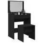 Tocador con taburete negro 60x40x113,5 cm de , Tocadores para dormitorios - Ref: Foro24-848214, Precio: 103,00 €, Descuento: %