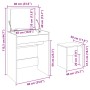 Dresser with black stool 60x40x113.5 cm by , Bedroom Dressers - Ref: Foro24-848214, Price: 106,19 €, Discount: %