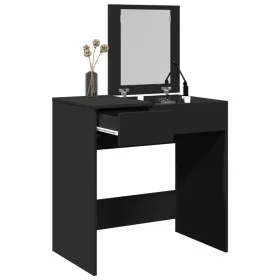 Frisiertisch mit schwarzem Spiegel 73x46,5x120 cm von , Schlafzimmerkommoden - Ref: Foro24-848221, Preis: 92,37 €, Rabatt: %
