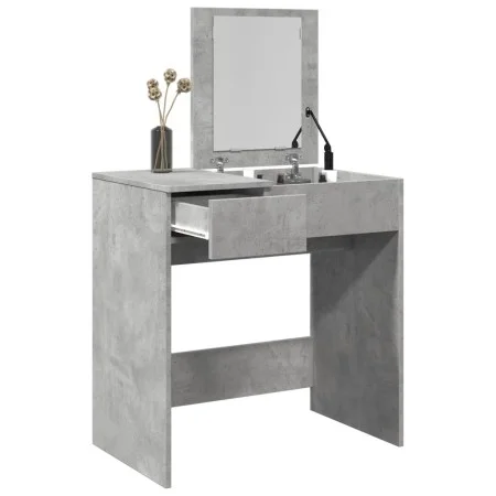 Frisiertisch mit grauem Betonspiegel 73x46,5x120 cm von , Schlafzimmerkommoden - Ref: Foro24-848223, Preis: 82,15 €, Rabatt: %