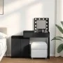 Tocador con luces LED negro 115x37x110,5 cm de , Tocadores para dormitorios - Ref: Foro24-848228, Precio: 132,87 €, Descuento: %