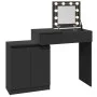 Tocador con luces LED negro 115x37x110,5 cm de , Tocadores para dormitorios - Ref: Foro24-848228, Precio: 132,87 €, Descuento: %