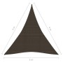 Segelmarkise HDPE braun 160 g/m² 3x4x4 m von vidaXL, Sonnenschirme - Ref: Foro24-311805, Preis: 36,71 €, Rabatt: %