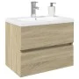 Set de muebles de baño 2 pzas cerámica y madera de ingeniería de , Muebles de baño - Ref: Foro24-3307658, Precio: 149,54 €, D...