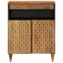 Solid mango wood auxiliary cabinet 60x33x75 cm by , CD and DVD storage - Ref: Foro24-358309, Price: 84,85 €, Discount: %