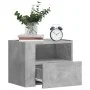 Wall-mounted bedside table set, 2 units, concrete gray color, 45x30x35 cm by , Nightstands - Ref: Foro24-848318, Price: 72,25...