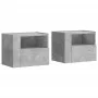 Wall-mounted bedside table set, 2 units, concrete gray color, 45x30x35 cm by , Nightstands - Ref: Foro24-848318, Price: 72,25...