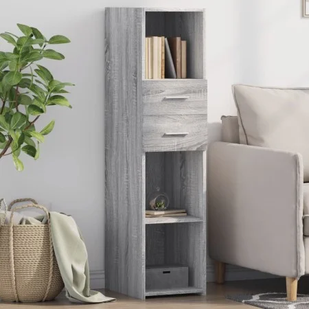Tall Sonoma Gray Engineered Wood Sideboard 30x42.5x124 cm by , Sideboards - Ref: Foro24-846157, Price: 64,82 €, Discount: %