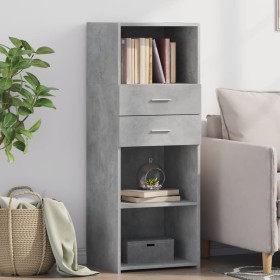 Hoher Schrank aus grauem Beton-Ingenieurholz, 45x42,5x124 cm. von , Sideboards - Ref: Foro24-846169, Preis: 71,69 €, Rabatt: %