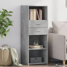 Tall engineered wood sideboard in gray concrete 45x42.5x124 cm by , Sideboards - Ref: Foro24-846169, Price: 70,85 €, Discount: %