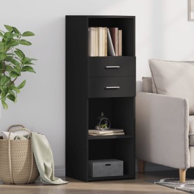 Tall black engineered wood sideboard 40x42.5x124 cm by , Sideboards - Ref: Foro24-846160, Price: 68,75 €, Discount: %
