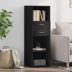 Tall black engineered wood sideboard 40x42.5x124 cm by , Sideboards - Ref: Foro24-846160, Price: 67,63 €, Discount: %