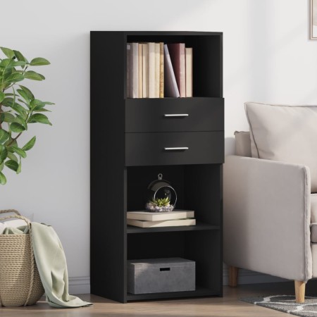 Hoher schwarzer Schrank aus Holzwerkstoff 50x42,5x124 cm. von , Sideboards - Ref: Foro24-846174, Preis: 89,75 €, Rabatt: %