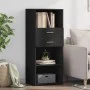 Tall black engineered wood sideboard 50x42.5x124 cm by , Sideboards - Ref: Foro24-846174, Price: 88,48 €, Discount: %