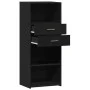 Tall black engineered wood sideboard 50x42.5x124 cm by , Sideboards - Ref: Foro24-846174, Price: 88,48 €, Discount: %